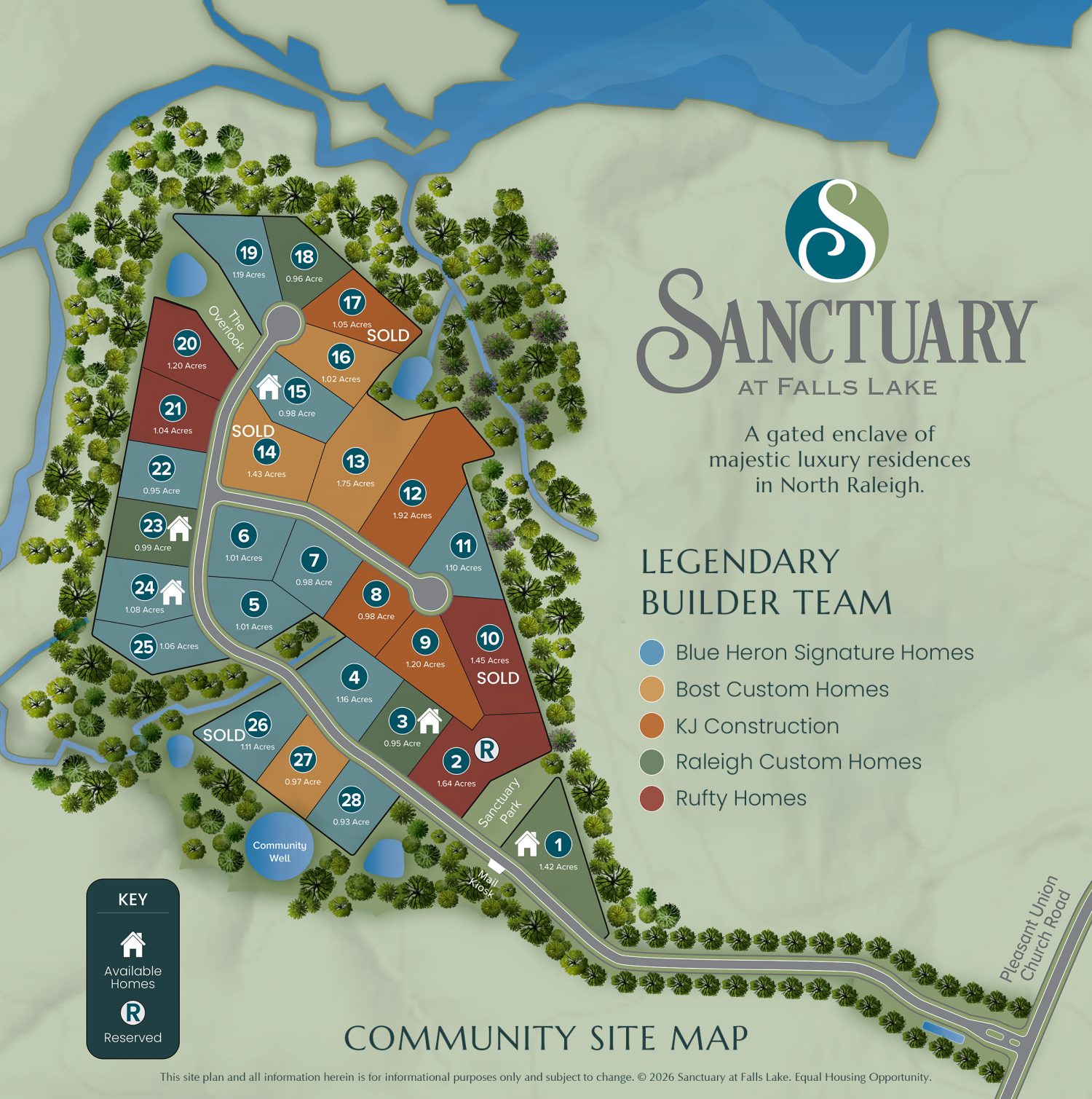 Sanctuary at Falls Lake Site Map